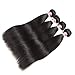 Hermosa Brazilian Hair 4 Bundles with Closure 9A Virgin Unprocessed Straight Human Hair Bundles with Closure (Free Part,18 20 22 24+16)