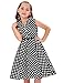 Grace Karin Girls Retro Sleeveless Lapel Collar Polka Dots Dresses