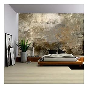 Art Abstract Monochrome Acrylic Background in Beige, Black, Grey and Brown Colors - Removable Wall Mural | Self-Adhesive Large Wallpaper - 66x96 inches