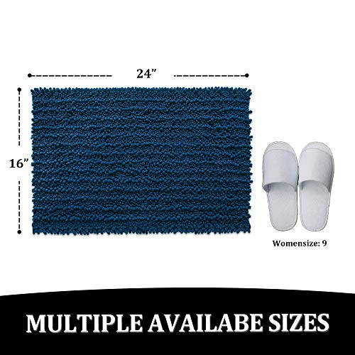 Color&Geometry Original Luxury Chenille Bath Rug Mat, 24x16 Shaggy Rugs