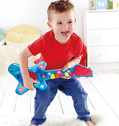 infunbebe Rock N Roll Guitar Little Rock Star Guitar, Electronic Musical Toy Instrument with Lights & Musics for Infant from 2 Years & Up - Thumbnail 2