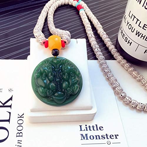 guan obsidian necklace pendant chain long sweater patron saint eight men women prayer beads decorative accessories pendants (emerald