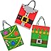 18 Pack of Santa Claus Suit Medium Gift Bags; 3 Christmas Designs Goodie Bags for Classrooms, Party Favors, Small Gift Bags, Kraft Holiday Gift Bags and Christmas Craft Bags by Joiedomi