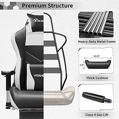 YITAHOME Massage Gaming Chair with Footrest 350lbs Heavy Duty Ergonomic