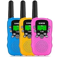 E-WOR Walkie Talkies for Kids, 2019 Best Gift Top Toys for 3-12 Years Old Boys Girls, Kids Walkie Talkies for Outdoor Adventure 3 Pack (Blue Yellow Pink)