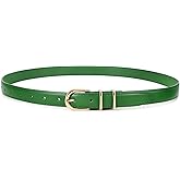 JASGOOD Women Skinny Leather Belt for Jeans Pants Fashion Ladies Thin Belt for Dress with Gold Single Prong Buckle