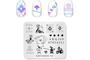 Rolabling Nail Art Stamping Plates Stamping Templates Playing Card Pattern Nail plate Template Image Plate Stencil Nails Tool (FA035)