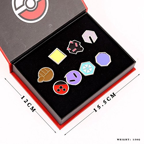 Pokemon Gym Johto League Badge Pin Set of 8 for Cosplay NEW