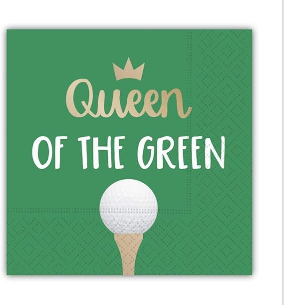 Queen of the Green Funny Cocktail Napkins, Golf Themed