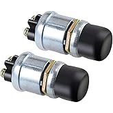 Moovul 2PCS 50A 12V Waterproof Car Boat Track Switch Push Button Horn Engine Start Starter Heavy Duty Momentary