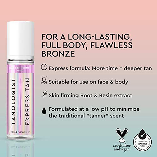Tanologist Express Self Tan Mousse, Light Hydrating Sunless Tanning
