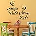 Decaltor Dual Coffee Cup Pattern Sticker Wall Decals Home Art Decor Size 12'' ×7