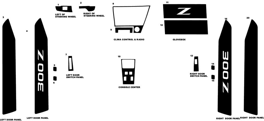 Rvinyl Rdash Dash Kit Decal Trim for Nissan 300ZX 1984-1985 - Camouflage (Digital)