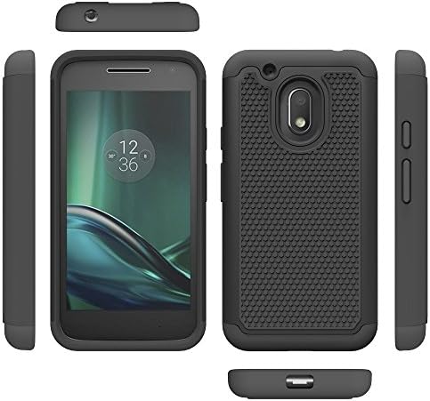 Moto G4 Play Case, MPCE [Drop Protection] Heavy Duty Shock Absorbing Hybrid Dual Layer Armor Defender Case Cover for Motorola Moto G Play (2016) / Moto G Play (4th Gen.) (Black/Black)