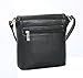 JOLLYCHIC PU Leather Multi Pockets Crossbody Bag Travel Shoulder Purse Black