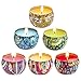 Scented Candles Set LivingABC Lemongrass, Rose, Peppermint, Lavender, Peach and Grapefruit Smokeless Strongly Scented Candles, 100% Natural Plant Soy Wax Candle Use for Aromatherapy, Wedding (6 Packs)