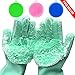 Tebba Magic Dishwashing Gloves Silicone Scrubber Sponges - Reusable Rubber Great Washing Dish Kitchen Car Bathroom Pet Care