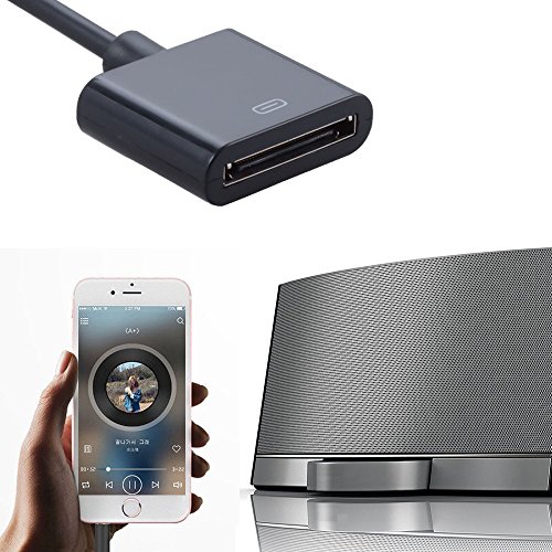 iPhone Audio Input Adapter, iPad iPod iPhone 30 Pin Female Dock Docking Connection to 3.5mm Male