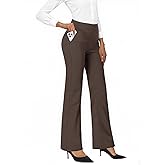 JEKAOYI Womens Dress Work Pants Business Casual Office Pull on Trousers High Waist Wide Leg Stretchy Slacks with Pockets
