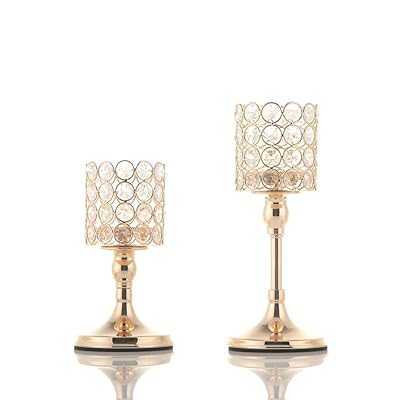 Buy Vincigant 2 Pcs Crystal Candle Holders For Home Modern Decor Wedding Table Centerpieces Anniversary Celebration Gifts 8 And 10 Inches Tall Online In Indonesia B082fw23qg
