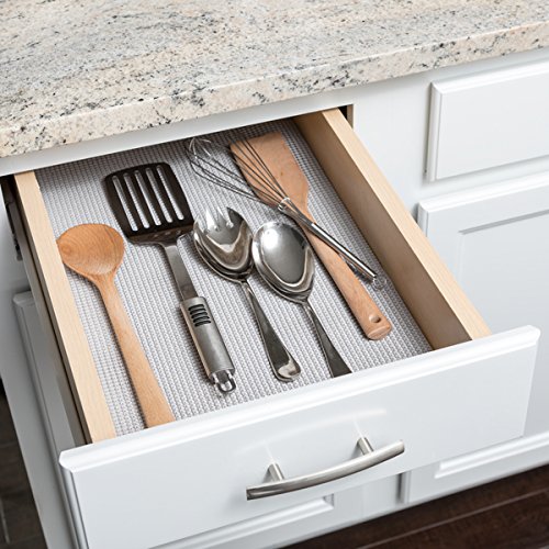 Duck Select Grip Easy Liner Shelf Liner 20" Wide Kitchen Pack, 6-Rolls, Each 6' Length, Grey - Thumbnail 5