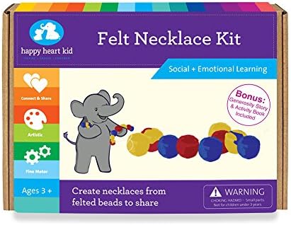 Felt Necklace Craft Kit - Craft Kit for Kids Ages 3-6 years - gift for Preschool Girls and Boys - First Sewing Activity Kit
