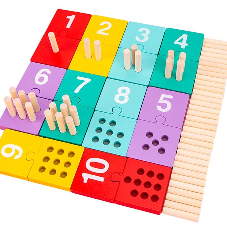 Dr. MUYA® Montessori Toy for 3 4 5 6 Years, Numberblocks Toys, Counting Toys, Wooden Numbers, Maths Games, Fine Motor Skills, Counting Blocks, Gift for Boys Aged 3-6 Years