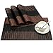 SHACOS Exquisite Placemats Set of 8 Woven Vinyl Place Mats Heat Resistant Basket Weave Kitchen Dining Table Mats Wipe Clean (8, Ombre Coffee Black)