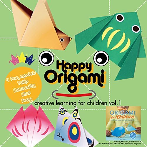 Origami - Creative learning for children vol.1 - 36 Sheets - Traditional Japanese Folding Papers including 4 fun Origami models for Tulip, Butterfly, Bird, Frog