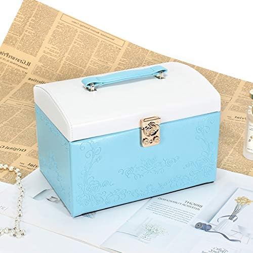 ジュエリー収納 １着でも送料無料 ジュエリーボックス収納ボックス大容量の宝石箱王女ヨーロッパの韓国のリングピアスボックスの木製のロック ギフトボックス ジュエリーポーチ 色 C