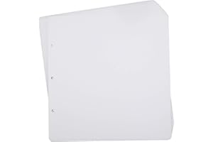 ADVcer 10 Sheets Double Sided (20 Pages) 11.6 x 11.6 inch Refill Pages, Acid Free Thick Additional Craft Paper Cardboard for All ADVcer 12x12" Loose-Leaf 3-Ring Binder Photo Album Scrapbook (White)