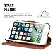 TUCCH iPhone 7 Wallet Case, iPhone 7 Case, Magnetic PU Leather Phone Folio Case with [Credit Card Slot] Flip Stand [Wrist Strap], Carry-All Book Flip Cover Compatible with iPhone 7 4.7 Inch, Brown