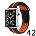Apple Watch Band, Solomo [Sport Series] Fashion iWatch Strap Soft Durable Silicone Replacement Stripe Color Splicing Style with Women / Men Wristband for Apple Watch Nike+,Series 3 /2 /1 (42MM Orange)