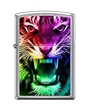 Zippo 0584 Rainbow Tiger Street Chrome Finish Full