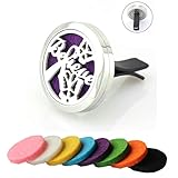 Jenia Stainless Steel Car Air Freshener Aromatherapy Essential Oil Diffuser Locket With Vent Clip 30mm