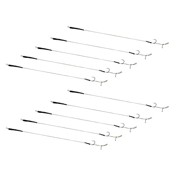 Magideal 10pcs Carp Fishing Hair Rigs Assorted Hand Tied Carp