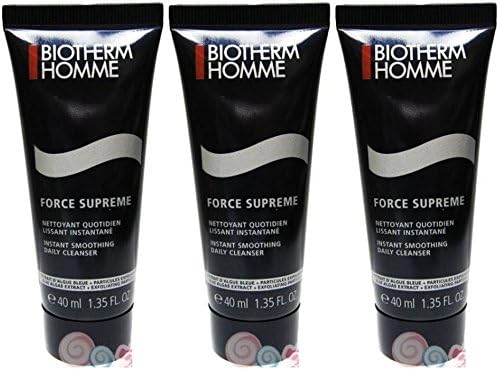 Biotherm Homme Force Superme Instant Smoothing Daily Cleanser 40ml x 3 tubes(120ml) - worldwide shipping