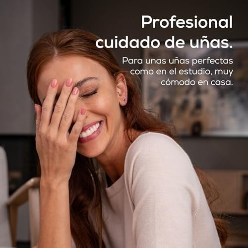 MP 84 Set de manicura/pedicura, lima de uñas eléctrica con batería recargable, 10 accesorios, luz LED, incluye estuche, hasta 4400 rpm, torno de uñas para el cuidado de manos y pies