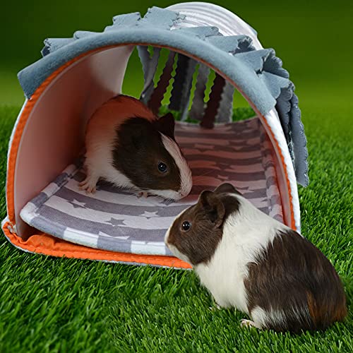 Homeya Guinea Pig Hideout, Fleece Forest Hideaway Tunnel for Guinea