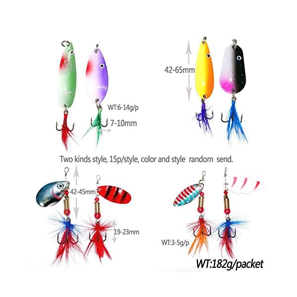 Easy-Catch-30-Pack-Assorted-Fishing-Metal-Lures-Colorful-Feather-Meatl-Casting-Fishing-Spinner-Baits-Spoon-Fishing-Lures-Sharp-Fish-Treble-Hooks-Tackle-Kit