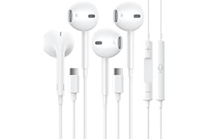 ZETUTI 2 Packs USB C Headphones for iPhone 15 Earbuds with Microphone & Volume Control HiFi Stereo Type C Earphones for Galaxy S23/S22/S21/S20/Ultra Note 10/20, for iPad Pro Pixel 7/6/6a/5/4 OnePlus 9 8