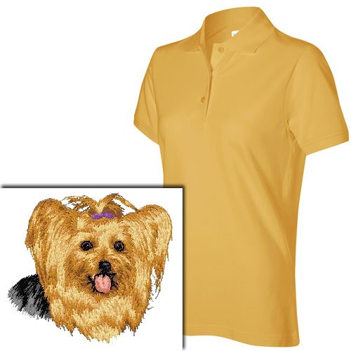 Yorkshire Terrier D116 Embroidered Ladies IZOD Polo Shirt SUN LG