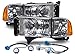 HEADLIGHTSDEPOT Halogen Headlights Conversion Set w/Wiring Harness Compatible with Dodge Ram Sport Model 1500 2500 3500 Includes Left Driver and Right Passenger Side Headlamps
