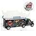 Oumoda Dinosaur Truck, Transport Car Carrier Truck Toy with 6 Dinosaurs Toys Inside and 10 Dinosaur Stamps, Gifts for Kids/Boys Toy for Ages 3, 4, 5, Years Old and Up