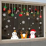 Xiting Christmas Wall Stickers Living Room Xmas Santa Claus Snowman Elk Wall Stickers Bedroom Window Decor Retail Store/Coffee House/Restaurant/Supermarket/Dress Shop