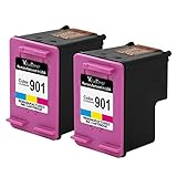 Valuetoner Remanufactured Ink Cartridge Replacement For Hewlett Packard HP 901 High Yield CZ076FN CC656AN (2 Tri-Color) 2 Pack Compatible With Officejet 4500 G510a 4500 G510g 4500 G510n J4500 J4524 J4540 J4550 J4580 J4624 J4640 J4660 J4680 J4680c Printer