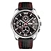 Skmei Men's Watches Built in Chronograph and Date with Black Leather Quartz Sports Casual Wrist Watch