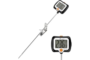 SPOROLWE Digital Candy Thermometer, LCD Instant Read Food Meat Thermometer with 10" Probe and Pot Clip for Kitchen Accessorie