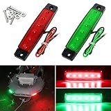 Shangyuan Boat Navigation Lights, Stern Lights for Boats, Marine Led Strip Lights for Boat Lights Bow and Stern, Navigation Lights for Boats Led, Kayak Lights, DC 12V 2PCS (Red and Green)