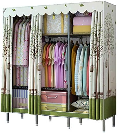 実用的なシンプルなワードローブ 布地寝室の服クローゼットオーガナイザー付き服クローゼットワードローブ ファッションデザイン 色 D1 送料込 Size 160x45x166cm